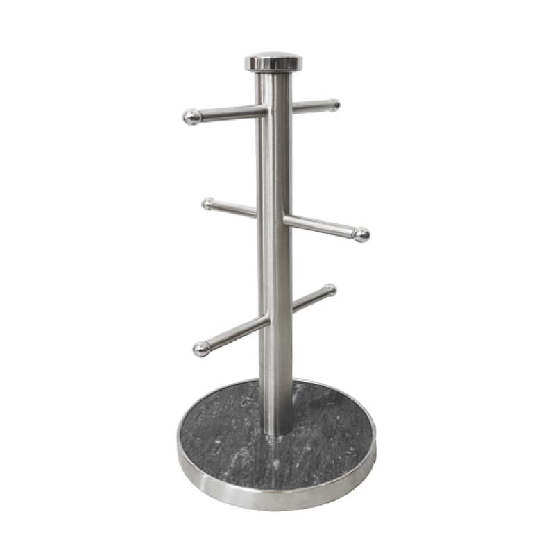 stainless steel mug holder tree for counter with 6 hooks